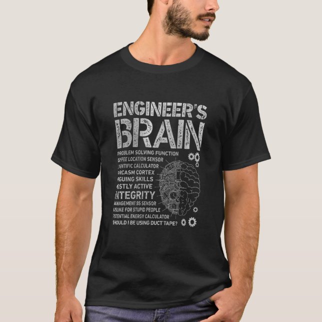 Engineer's Brain  Process Engineer Men Engineering T-Shirt (Front)