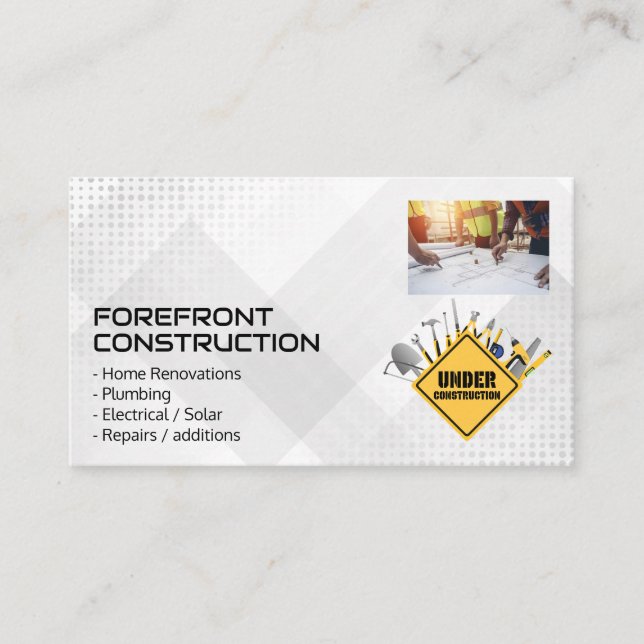 Engineers | Construction | Blue Collar Business Card (Front)