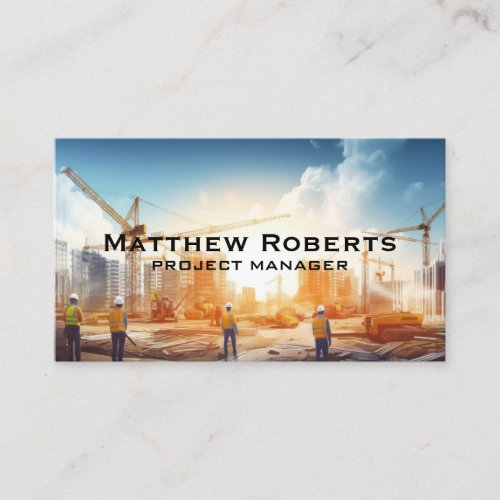Engineers  Construction Site Business Card
