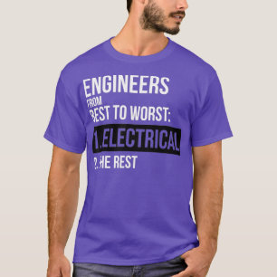 Engineers From Best To Worst Electrical T-Shirt