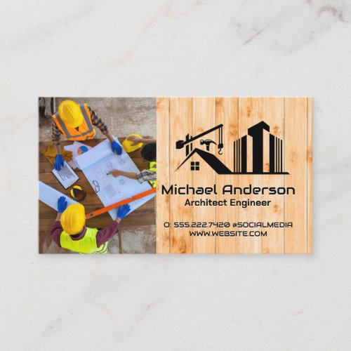 Engineers Planning Build  Construction  Business Card