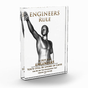 Engineers Rule Acrylic Award Horizontal