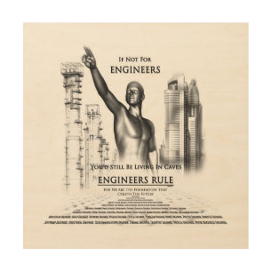 Engineers Rule Canvas Wood Print