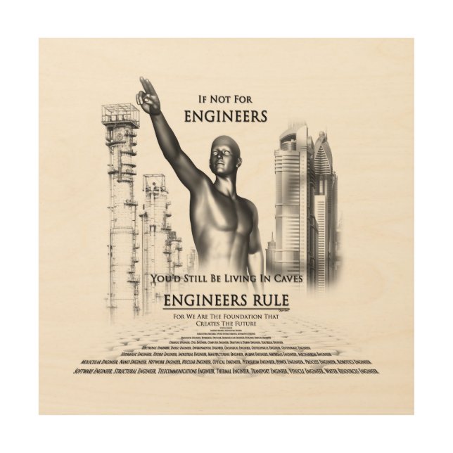 Engineers Rule Canvas Wood Print (Front)