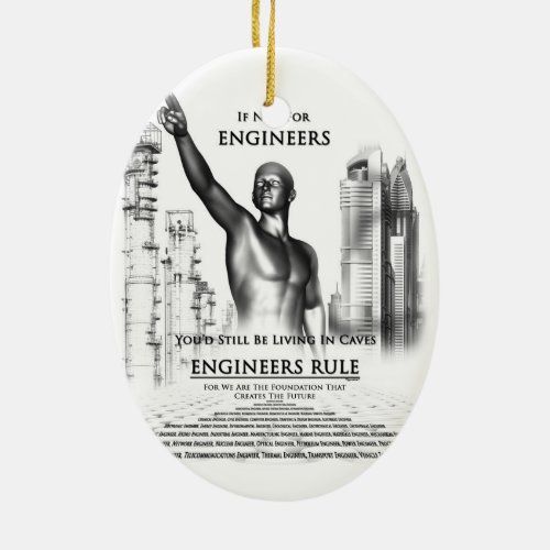 Engineers Rule Ceramic Ornament