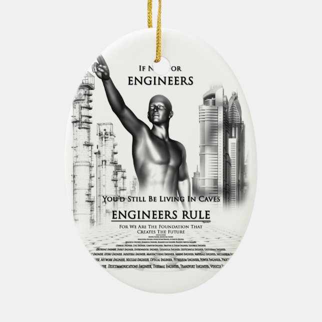 Engineers Rule Ceramic Ornament (Back)