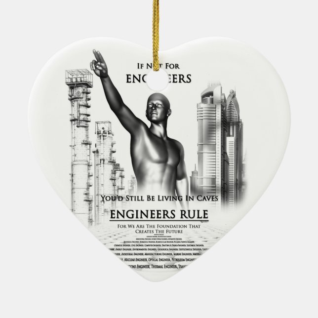 Engineers Rule Ceramic Ornament (Back)