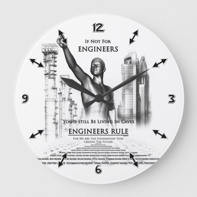 Engineers Rule Large Clock (Front)