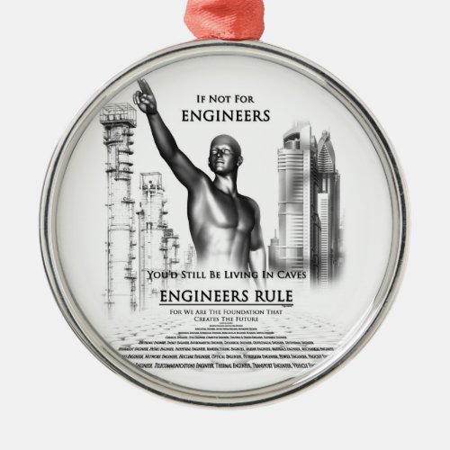 Engineers Rule Metal Ornament