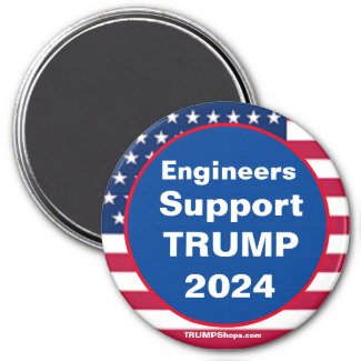 Engineers Support TRUMP 2024 Refrigerator Magnet