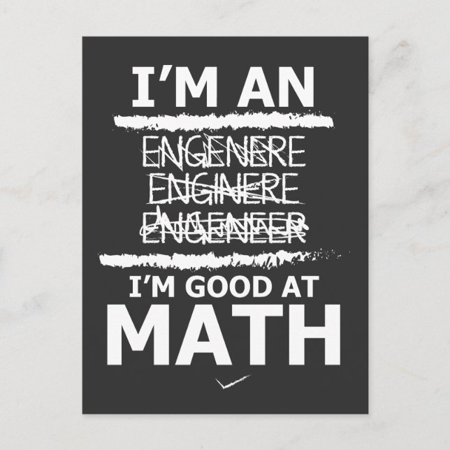 Enginere Engeneer Good At Math Shirt Engineer Gift Postcard (Front)