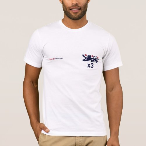 England 3 Lions White T_Shirt