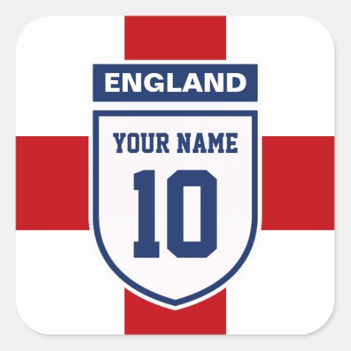 England Allegiance Fans _ Customizable Name Number Square Sticker