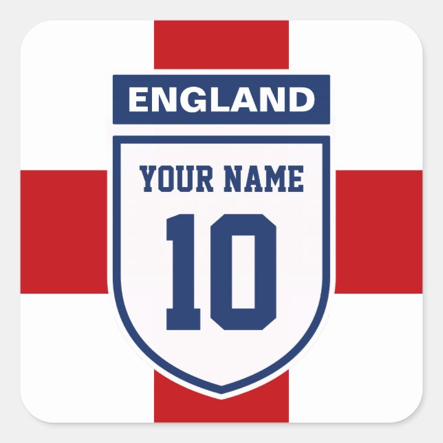 England Allegiance Fans - Customizable Name Number Square Sticker (Front)