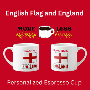 England and English Flag Red Personalization Espresso Cup