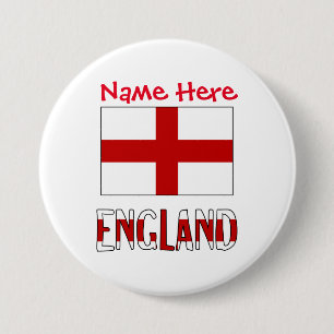 England and English Flag Red Personalization Round Button