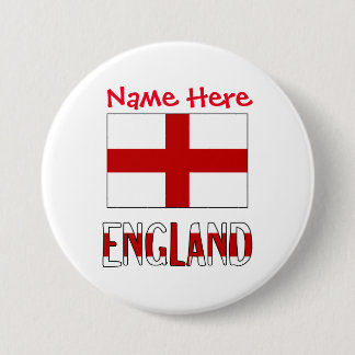 England and English Flag Red Personalization Round Button