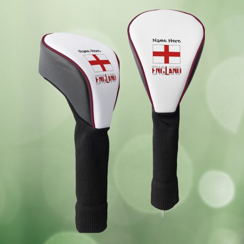 England and English Flag with Your Name Golf Head Cover