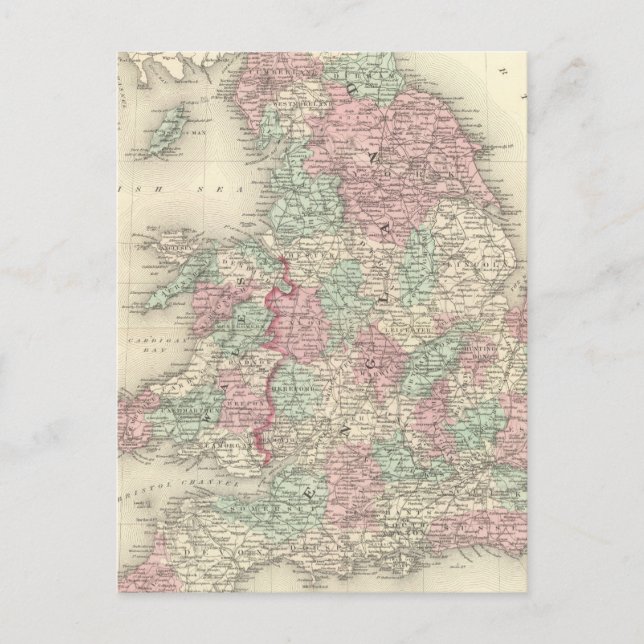 England and Wales 5 Postcard