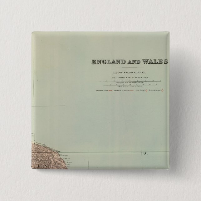 England and Wales Northeast Pinback Button (Front)