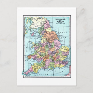 England and Wales Vintage Postcard