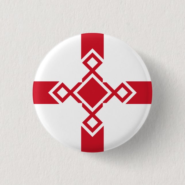 England Badge - Anglo-Saxon Rune Cross Pinback Button (Front)