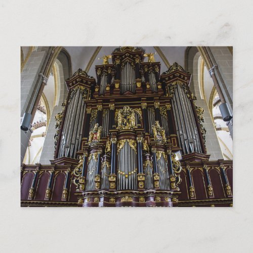 England Bath Abbey Pipe Organ Postcard