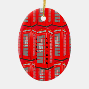 England British Red London Phone Booth Ornament