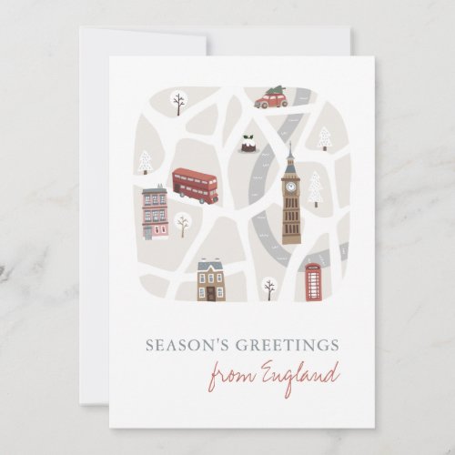 England British Seasons Greetings Christmas Card