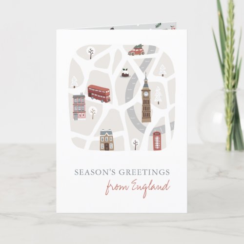 England British Seasons Greetings Christmas Card