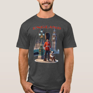 England Buckingham Palace Guard and Bulldog T-Shirt