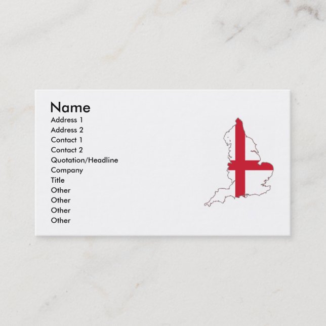 England Business Card (Front)