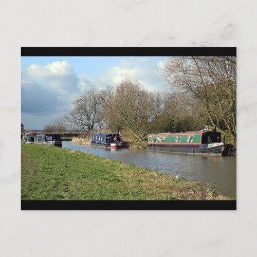 England Canalboating Leicestershire Countryside Postcard