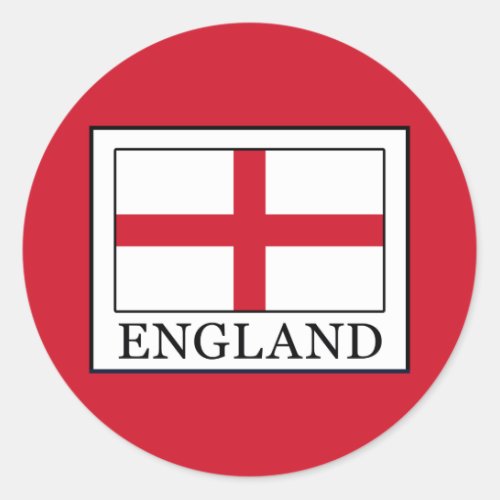 England Classic Round Sticker