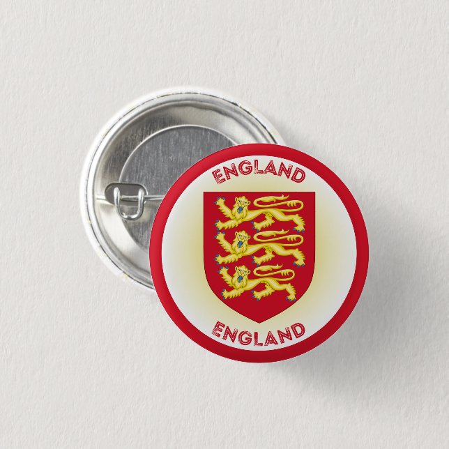 England Coat of Arms Circle Shape  Button (Front & Back)