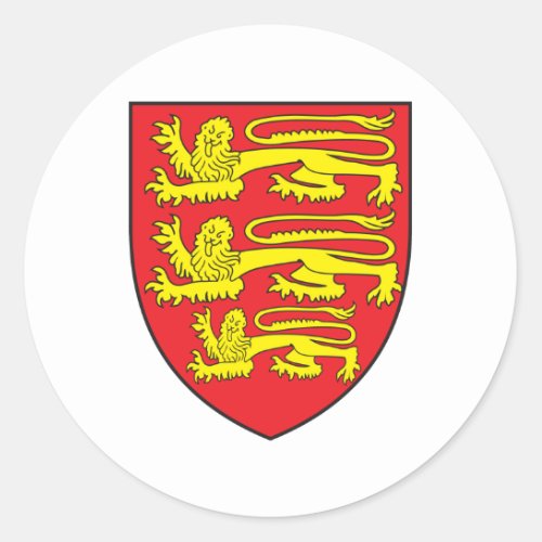 England Coat Of Arms Classic Round Sticker