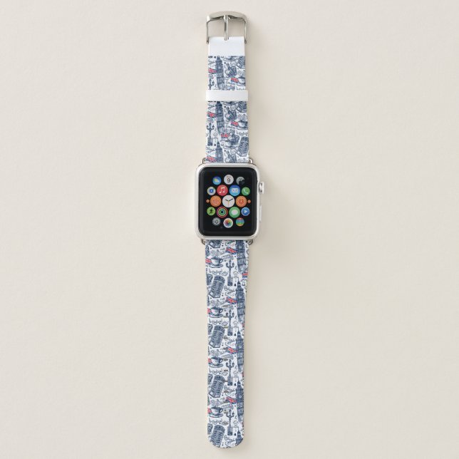 England Country Icons Pattern Apple Watch Band (Front)