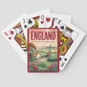 England Countryside Illustration Travel Art Retro Poker Cards