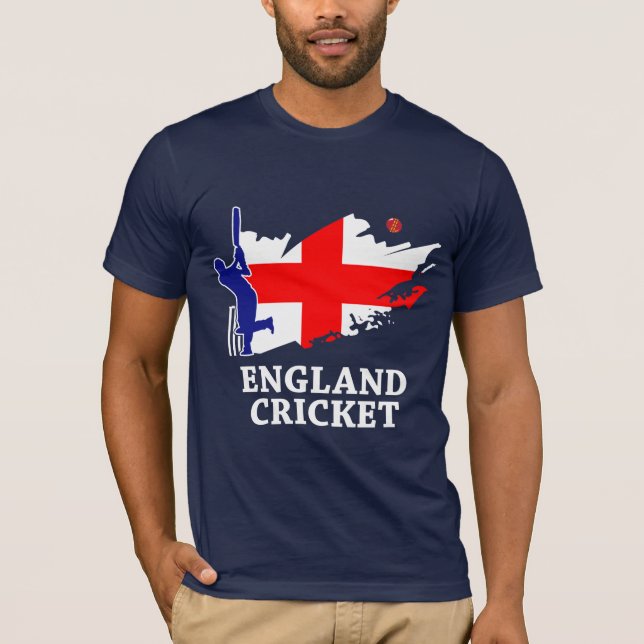 England Cricket English Flag Brush Stroke Gift T-Shirt (Front)