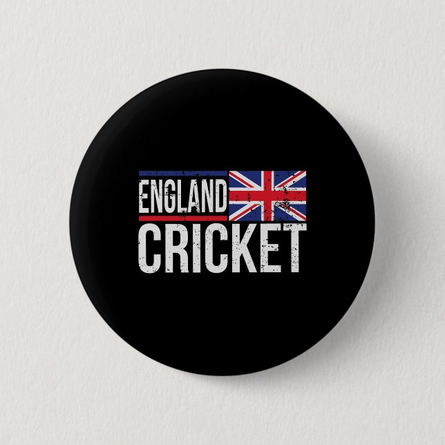 England Cricket Flag Jersey Match Tournament Uk Fa Button (Front)