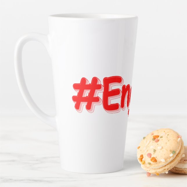 "#England" Cute Design. Buy Now Latte Mug (In Situ)