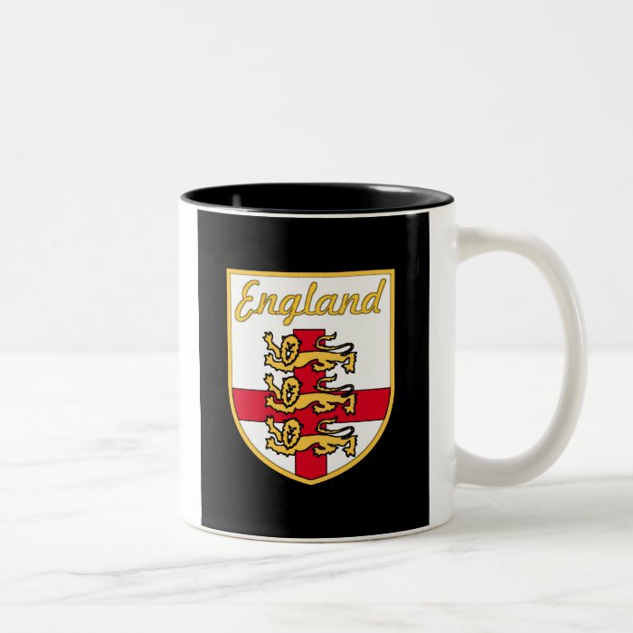 England, English, 3 Lions Badge or Crest,Black Bac Mug