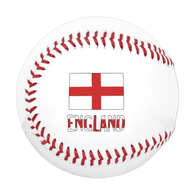 England English Flag Black Personalization  Baseball (Front Left)