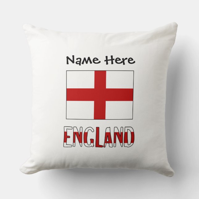 England English Flag Black Personalization  Throw Pillow (Front)