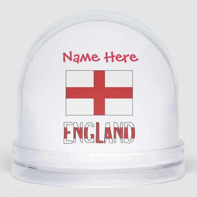 England English Flag Red Personalization  Snow Globe (Front)