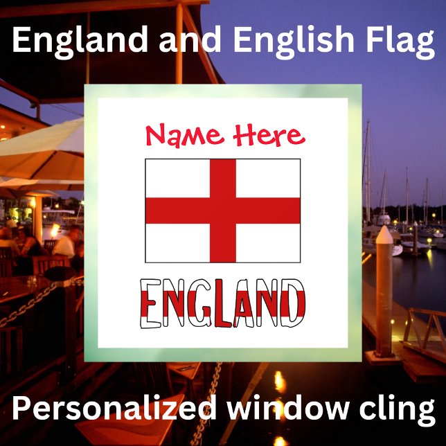 England English Flag Red Personalization  Window Cling (Creator Uploaded)