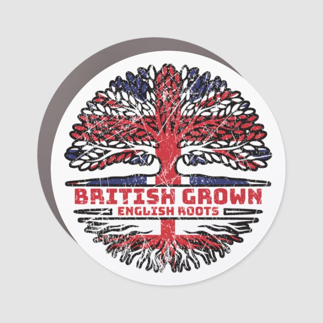 England English Uk United Kingdom British Tree Car Magnet (Front)