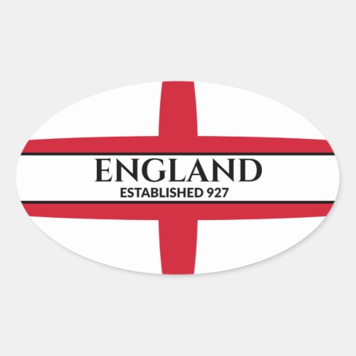 England Established 927 St George Flag Oval Sticker