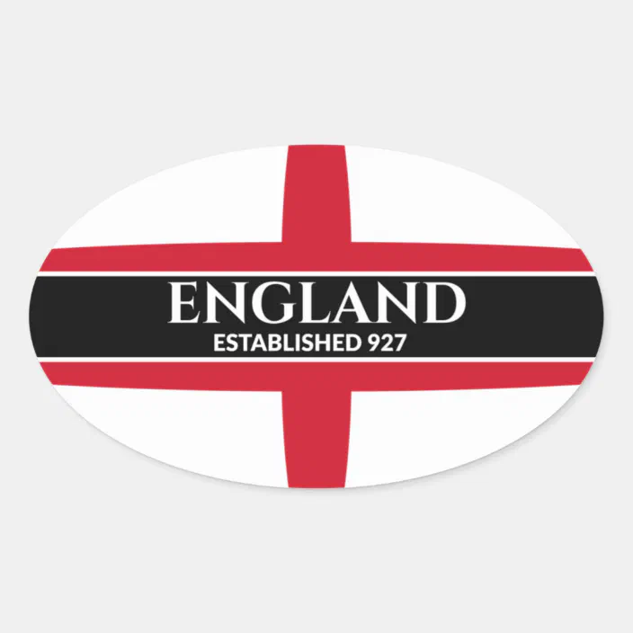 DRAPEAU ANGLAIS OVALE FLAG ENGLAND ENGLISH ANGLETERRE 9cm STICKER UA017 