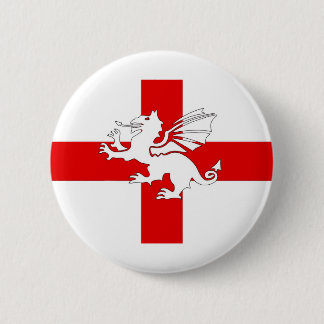 England Flag and Dragon Button